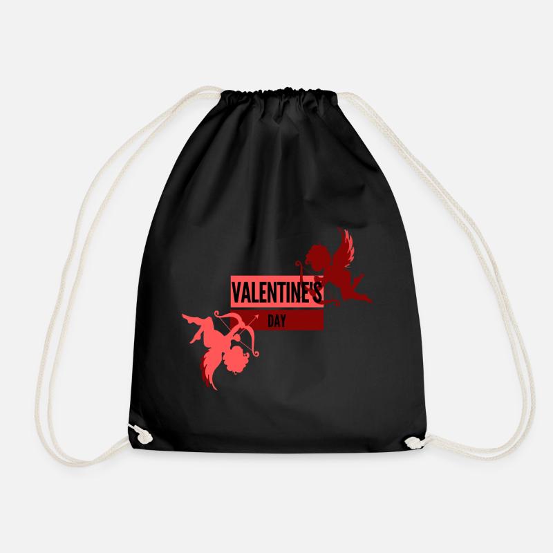 Valentine's day - cupid - Drawstring Bag - black