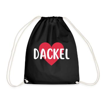Dackel Dackelliebe Hundemensch - Turnbeutel - Schwarz - Vorne