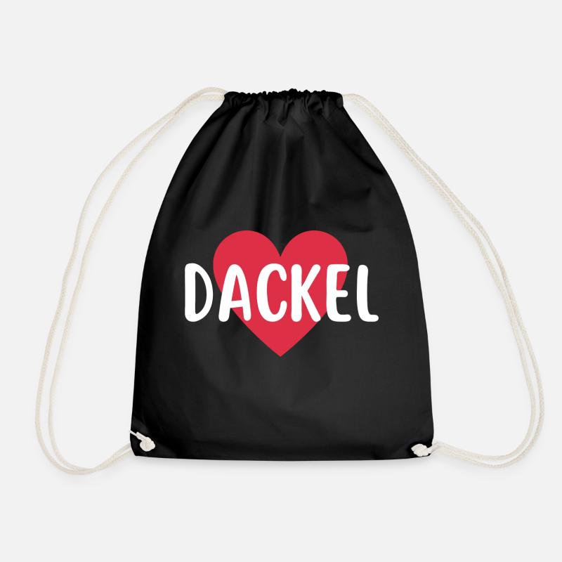 Dackel Dackelliebe Hundemensch - Turnbeutel - Schwarz
