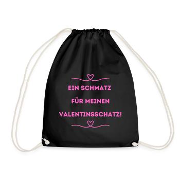 Ein Schmatz für meinen Valentinsschatz! - Turnbeutel - Schwarz - Vorne