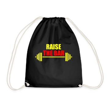 Haussez la barre jaune et rouge - Sac de sport léger - noir - Devant