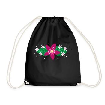 Flower Flower Plant - Drawstring Bag - black - Front
