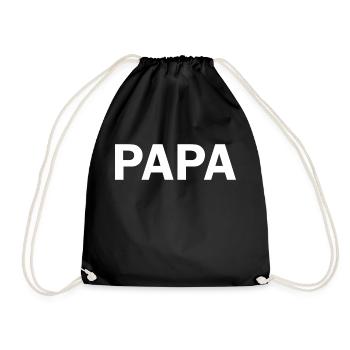 Papa T-shirt, Minimaliste, Déclaration - Sac de sport léger - noir - Devant
