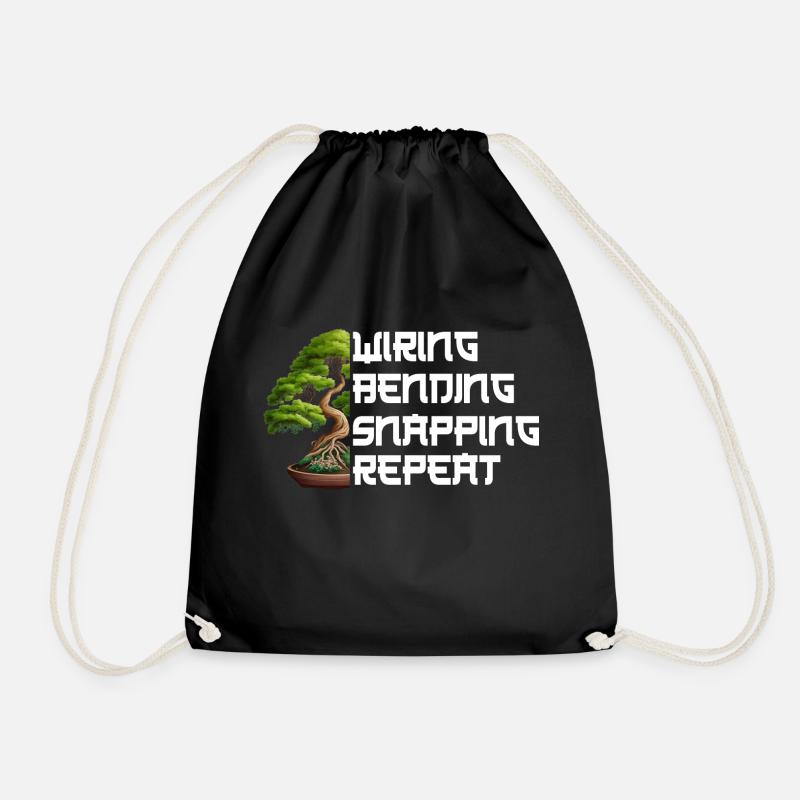 Bonsai tree design for bonsai beginner lovers - Drawstring Bag - black