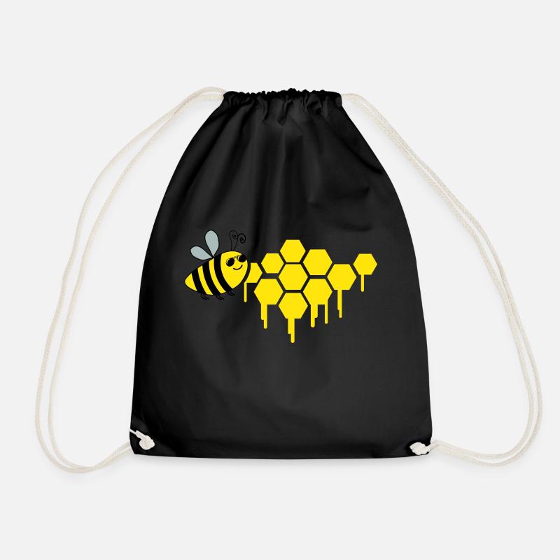 abeille en nid d’abeille - Sac de sport léger - noir