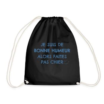 je suis de bonne humeur - Sac de sport léger - noir - Devant