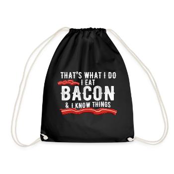 C’est ce que je fais : je mange du bacon et je sais - Sac de sport léger - noir - Devant