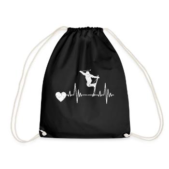 Skier Ski Skiing Ski Design Skiing Outfit - Drawstring Bag - black - Front