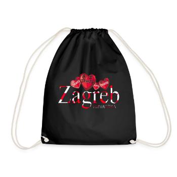 Croatia hrvatska croatia hrv travel europe zagreb - Drawstring Bag - black - Front