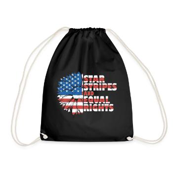 Rayures étoilées et égalité - Sac de sport léger - noir - Devant