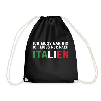 Italien Spruch Reise - Turnbeutel - Schwarz - Vorne