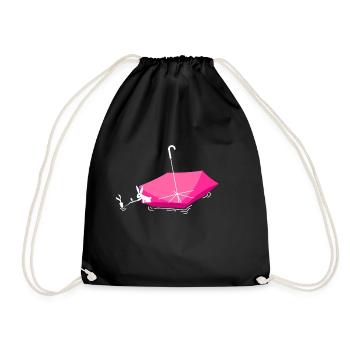 Bunny Umbrella v1 - Turnbeutel - Schwarz - Vorne