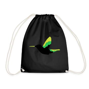 Hummingbird Bird - Drawstring Bag - black - Front