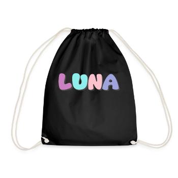 Name - Luna - Drawstring Bag - black - Front