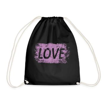 Texte d’amour rose - Sac de sport léger - noir - Devant