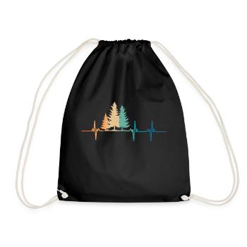 Forest Heartbeat - Drawstring Bag - black - Front
