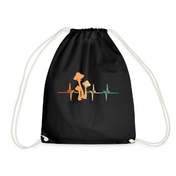 Battement de cœur champignons - Sac de sport léger - noir - Devant