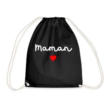 Maman cœur - Sac de sport léger - noir - Devant