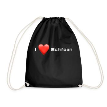 I love Schifoan - Turnbeutel - Schwarz - Vorne