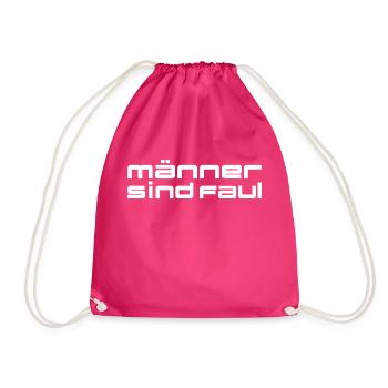 männer sind faul, sprüche - Turnbeutel - Fuchsia - Vorne