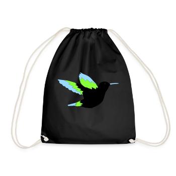 hummingbird - Drawstring Bag - black - Front