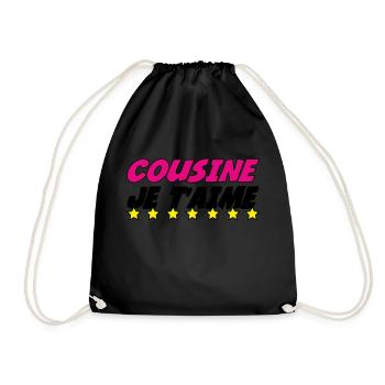 COUSINE JE t'aime - Sac de sport léger - noir - Devant