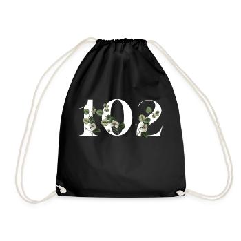 Numéro 102 floral vert - 102e anniversaire floral - Sac de sport léger - noir - Devant