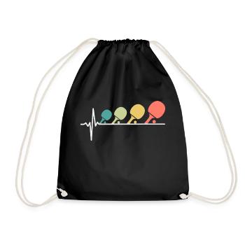 Tennis de table battement de cœur - Sac de sport léger - noir - Devant