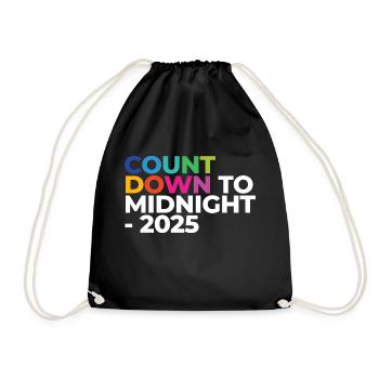 Countdown To Midnight - 2025 - Drawstring Bag - black - Front