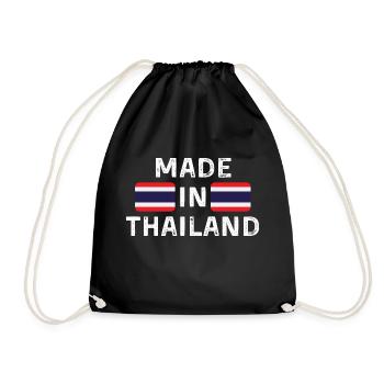 Made in Thailand - Thail Flag - Drawstring Bag - black - Front