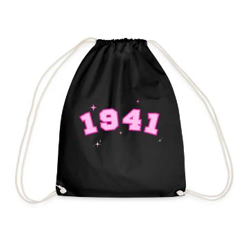 1941 Pink Star - Drawstring Bag - black - Front