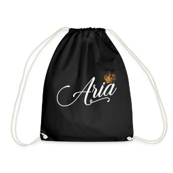 Aria Nom personnalisé pour Femme Enfants Tout-petits - Aria - Sac de sport léger - noir - Devant