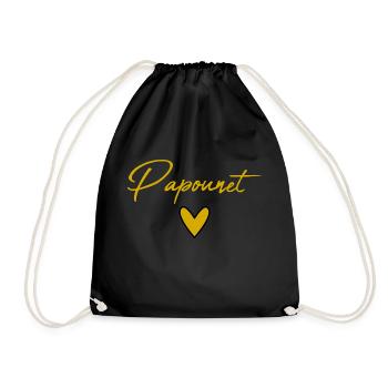 PAPOUNET. DAD. FATHER'S DAY. HAPPY FATHER'S DAY - Drawstring Bag - black - Front
