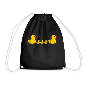 Duck Family 2 - Drawstring Bag - black - Front