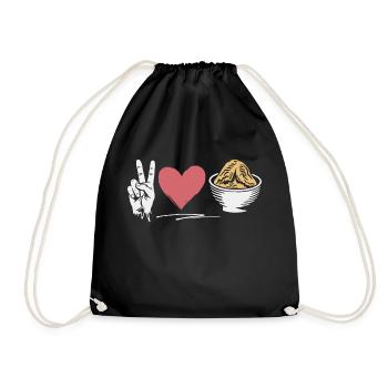 Funny saying for foodies - Drawstring Bag - black - Front