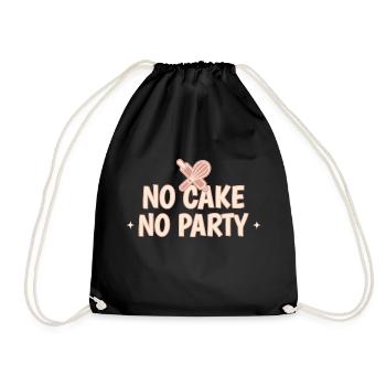 Kein Kuchen, keine Party - Turnbeutel - Schwarz - Vorne