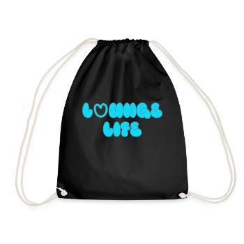 Lounge Life Bubble Logo - Drawstring Bag - black - Front