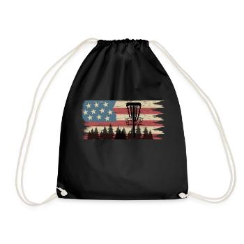 Disc Golf Drapeau US Vintage Frisbee Golf - Sac de sport léger - noir - Devant