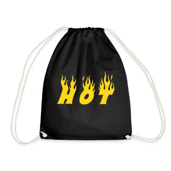 hot - Drawstring Bag - black - Front