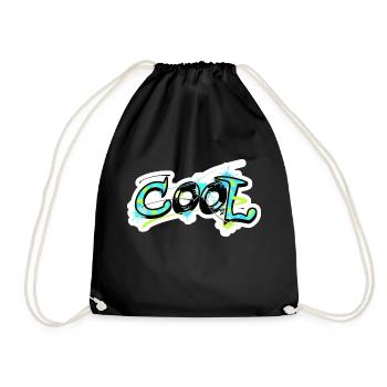 cool cool shirt for kids - graffiti motif - Drawstring Bag - black - Front