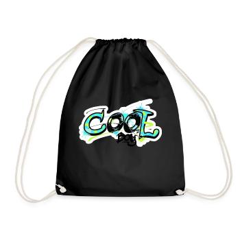 fraîche motif graffiti garçon - chemise cool pour les enfants - Sac de sport léger - noir - Devant