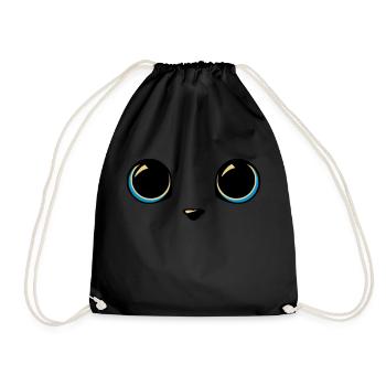 Katzenaugen - Turnbeutel - Schwarz - Vorne
