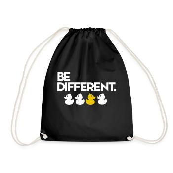 Be Different Gelbe Quietsche Ente - Turnbeutel - Schwarz - Vorne