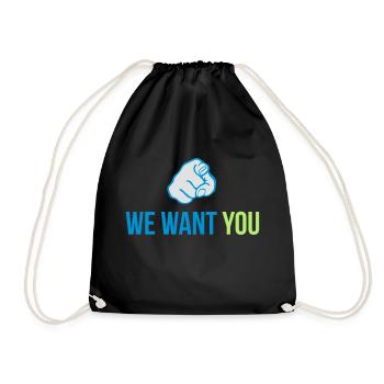 we want you - Turnbeutel - Schwarz - Vorne