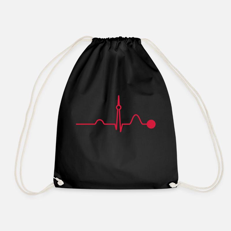 Berlin Heartbeat (Vector) - Turnbeutel - Schwarz
