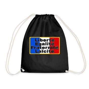 France Drapeau et devise - Sac de sport léger - noir - Devant