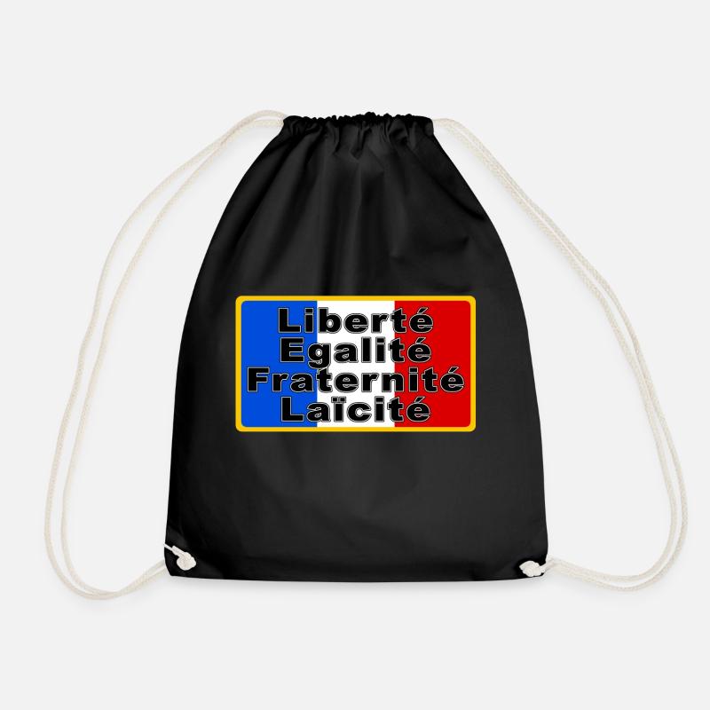 France Drapeau et devise - Sac de sport léger - noir