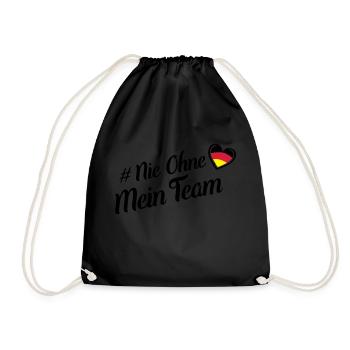 nie ohne team deutschland herz - Turnbeutel - Schwarz - Vorne