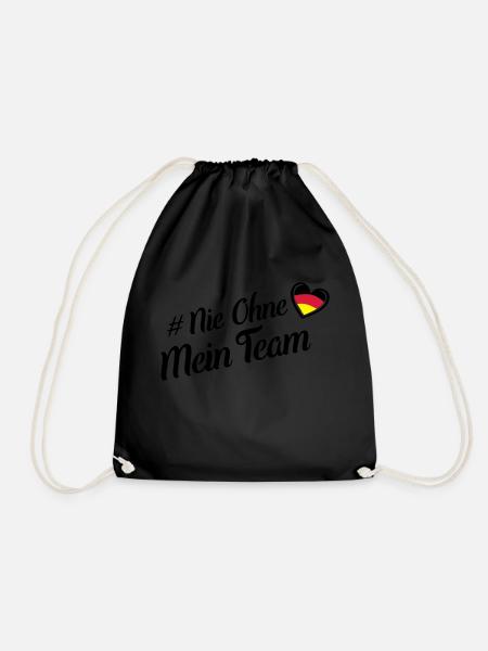 nie ohne team deutschland herz - Turnbeutel - Schwarz