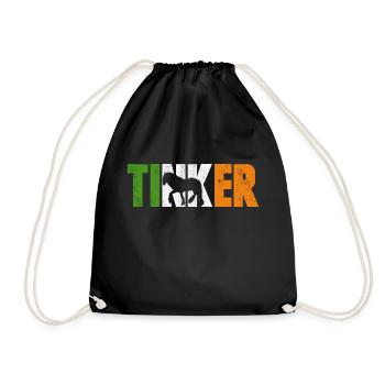 Tinker Pferd Irland irish cob gypsy Geschenkidee - Turnbeutel - Schwarz - Vorne